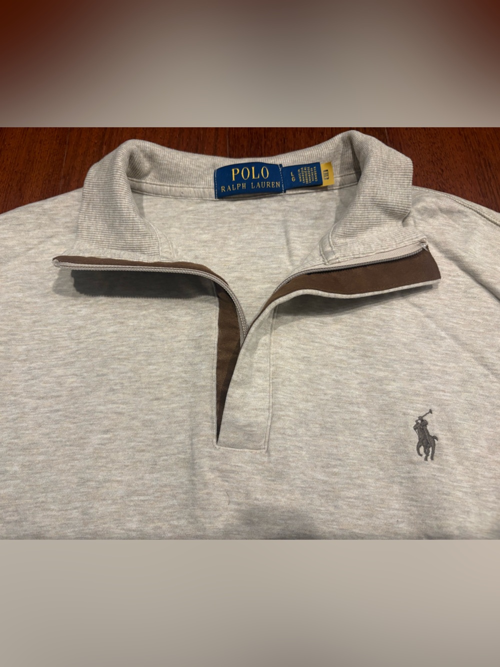Polo by Ralph Lauren Men's Beige Quarter-Zip - Picture 2 of 4